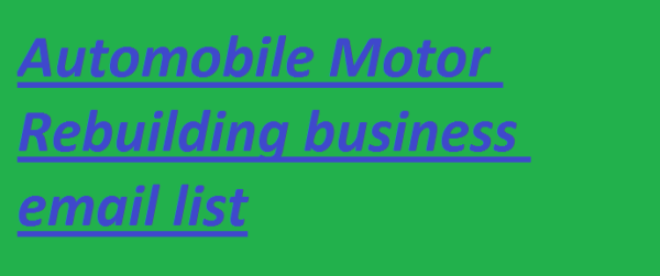 Automobile Motor Rebuilding Email Marketing Data