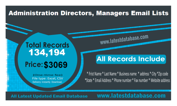 Administration Directors, Managers Email Marketing Datas