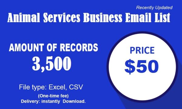 Animal services Email Marketing Data