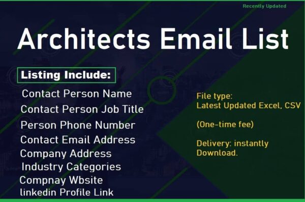 Architects Email Marketing Data