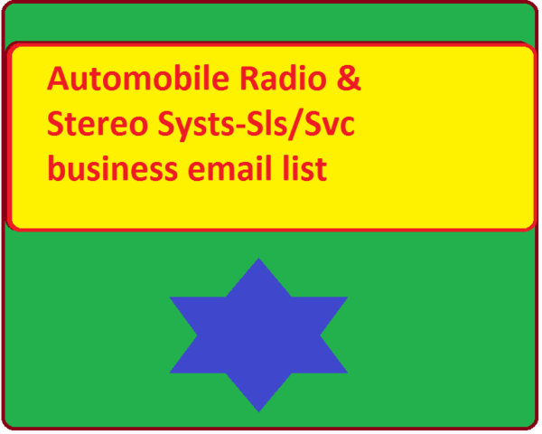 Automobile Radio & Stereo Systs-Sls Svc Email Marketing Data