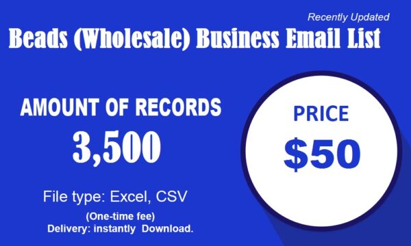 Beads (Wholesale) Email Marketing Data