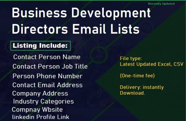 Business Development Directors Email Marketing Datas Trial