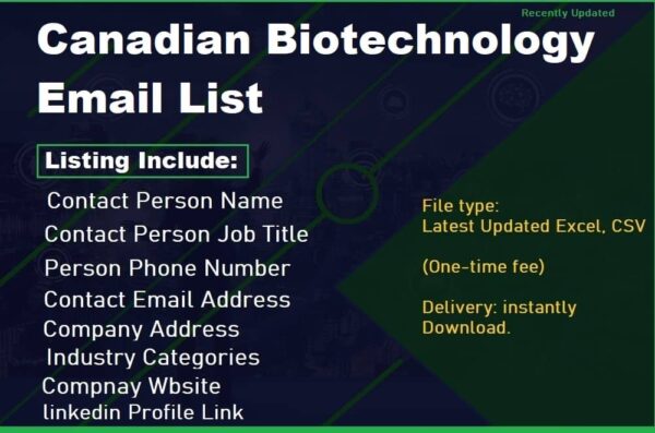 Canadian Biotechnology Email Marketing Data