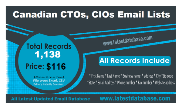 Canadian CTOs, CIOs Email Marketing Datas