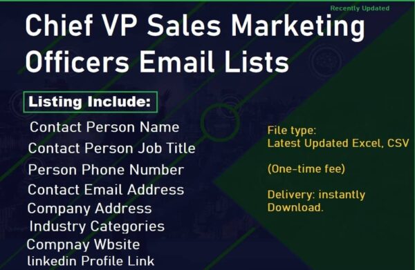 Chief VP Sales Marketing Officers Email Marketing Datas Trial