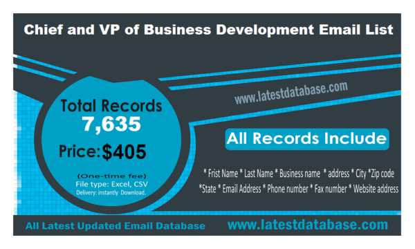 Chief and VP of Business Development Email Marketing Data