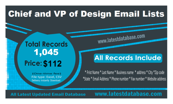 Chief and VP of Design Email Marketing Datas