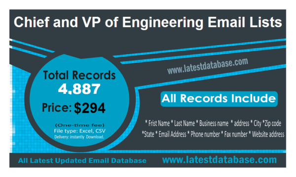 Chief and VP of Engineering Email Marketing Datas