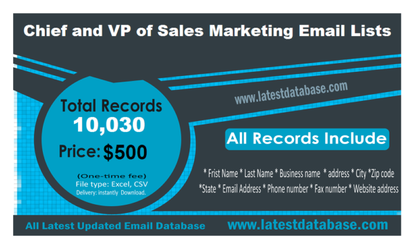 Chief and VP of Sales Marketing Email Marketing Datas