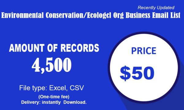 Environmental Conservation/Ecologcl Org Email Marketing Data