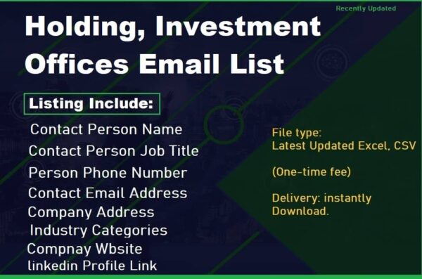 Holding, Investment Offices Email Marketing Data