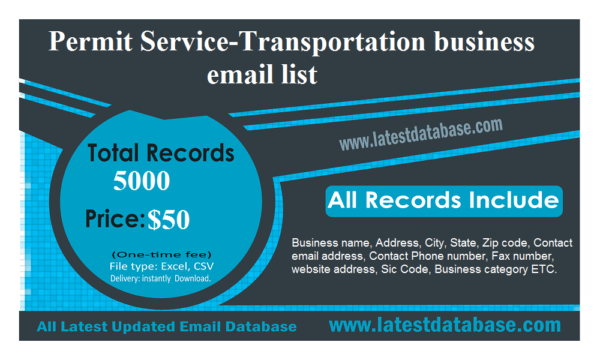 Permit Service-Transportation Email Marketing Data