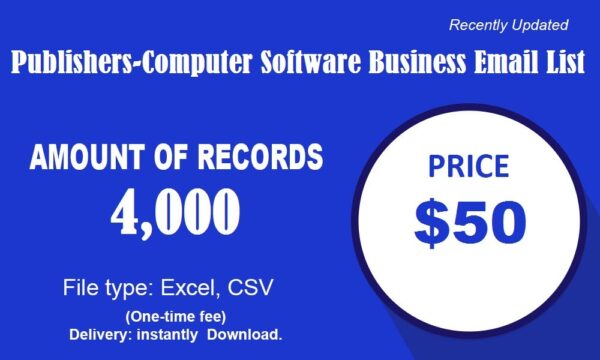 Publishers-Computer Software Email Marketing Data