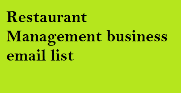 Restaurant Management Email Marketing Data