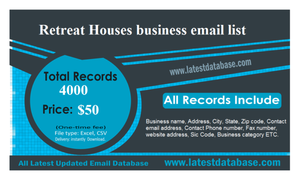 Retreat Houses Email Marketing Data