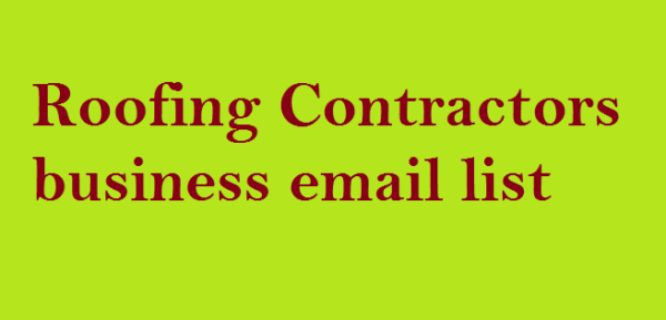 Roofing Contractors Email Marketing Data