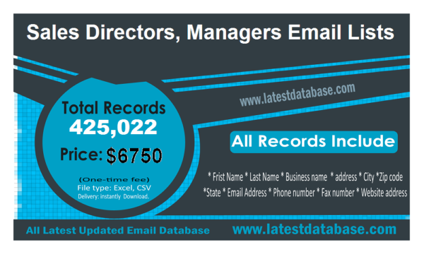 Sales Directors, Managers Email Marketing Datas