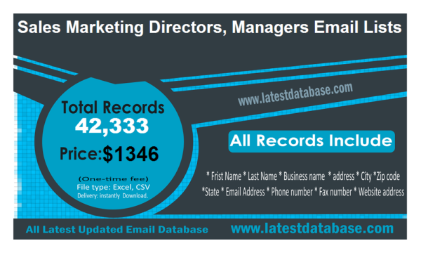 Sales Marketing Directors, Managers Email Marketing Datas