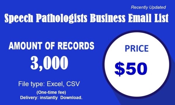 Speech Pathologists Email Marketing Data