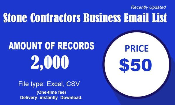 Stone Contractors Email Marketing Data