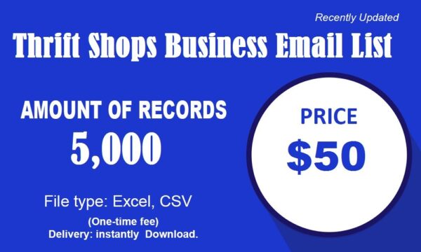 Thrift Shops Email Marketing Data