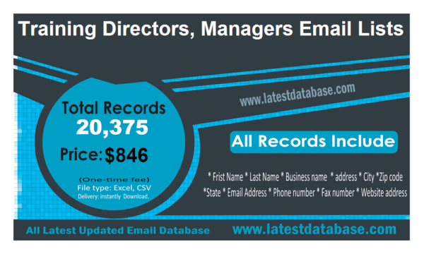 Training Directors, Managers Email Marketing Datas