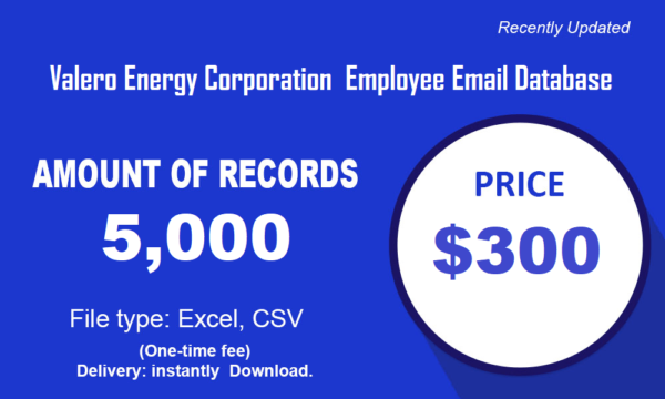 Valero Energy Corporation Employee Email Marketing Data