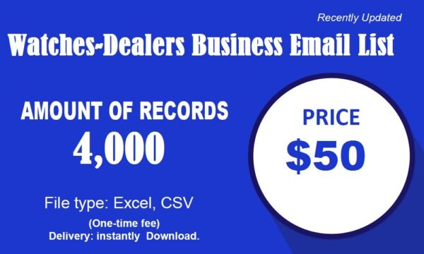 Watches-Dealers Email Marketing Data