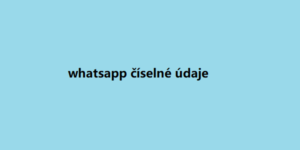 whatsapp číselné údaje